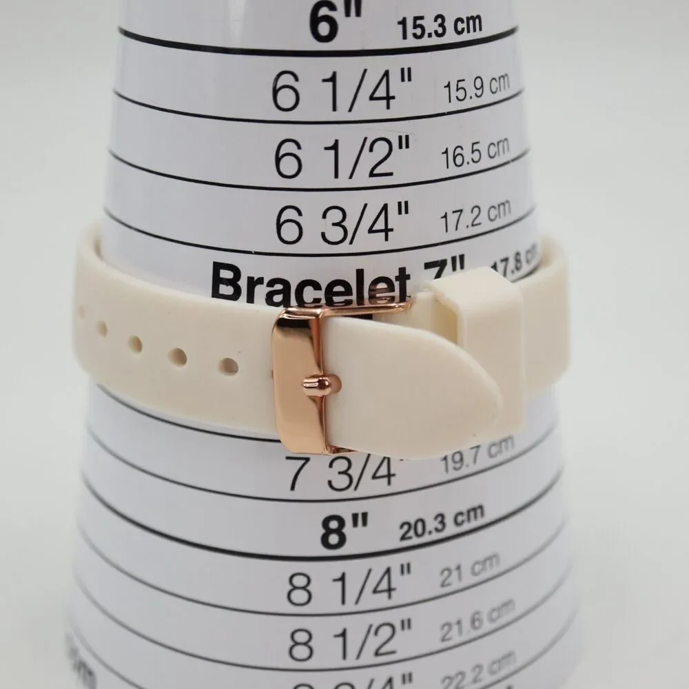 Daisy Fuentes Womens Digital Watch 38mm Alarm Chrono White Silicone New Battery